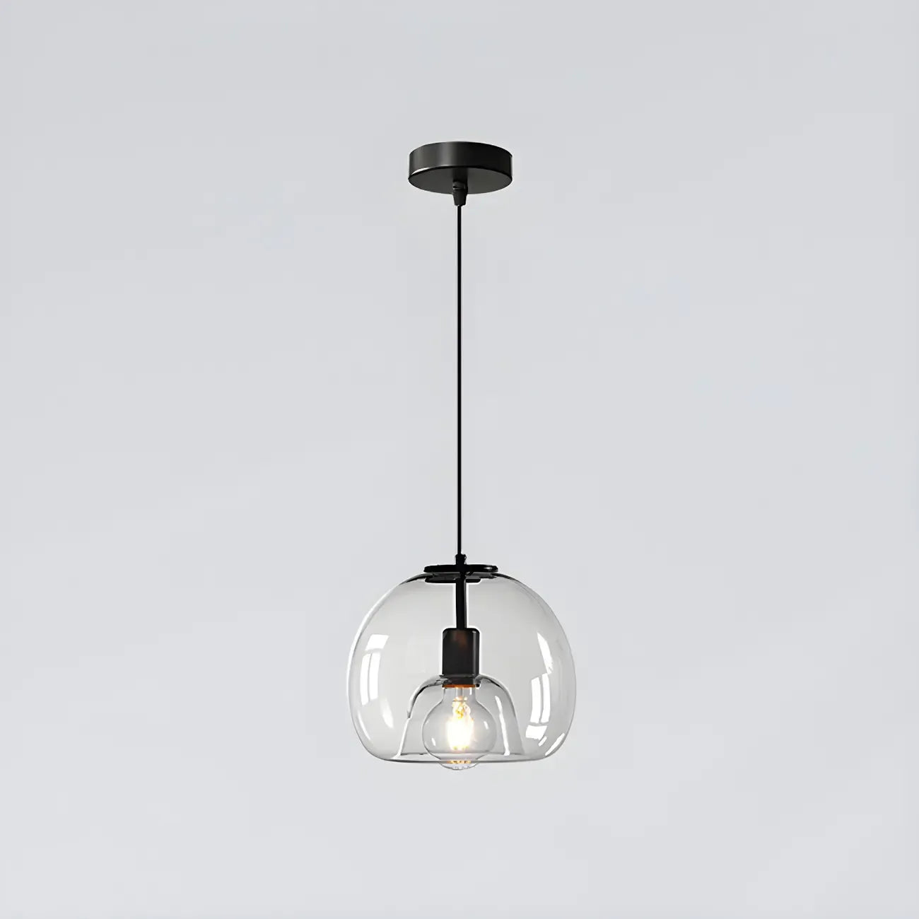 Suspension moderne en verre noir pour cuisine et salle à manger