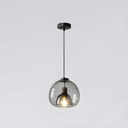 Suspension moderne en verre noir pour cuisine et salle à manger