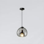 Suspension moderne en verre noir pour cuisine et salle à manger
