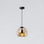 Suspension moderne en verre noir pour cuisine et salle à manger