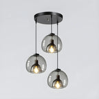 Suspension moderne en verre noir pour cuisine et salle à manger