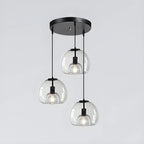 Suspension moderne en verre noir pour cuisine et salle à manger