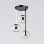 Suspension moderne en verre noir pour cuisine et salle à manger