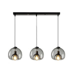 Suspension moderne en verre noir pour cuisine et salle à manger