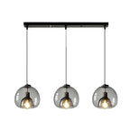 Suspension moderne en verre noir pour cuisine et salle à manger