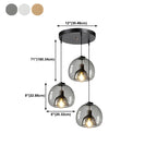 Suspension moderne en verre noir pour cuisine et salle à manger