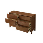 Commodes horizontales en bois d'hévéa naturel à 6 tiroirs