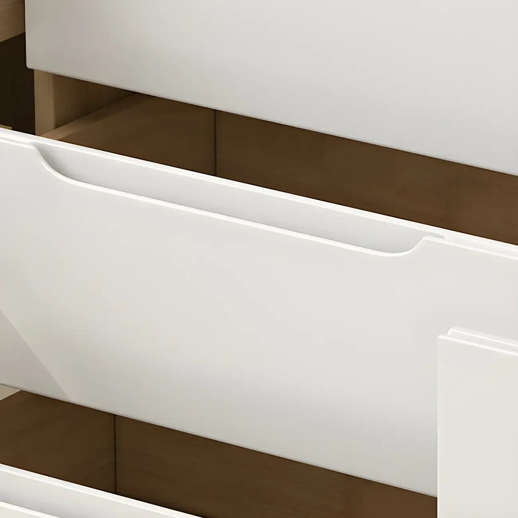 Commodes horizontales en bois d'hévéa naturel à 6 tiroirs