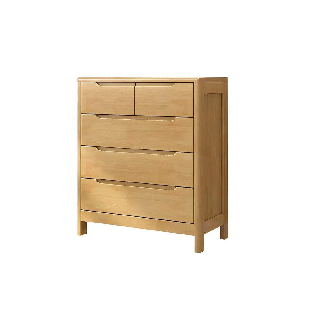 Commodes horizontales en bois d'hévéa naturel à 6 tiroirs