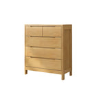 Commodes horizontales en bois d'hévéa naturel à 6 tiroirs