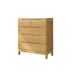 Commodes horizontales en bois d'hévéa naturel à 6 tiroirs