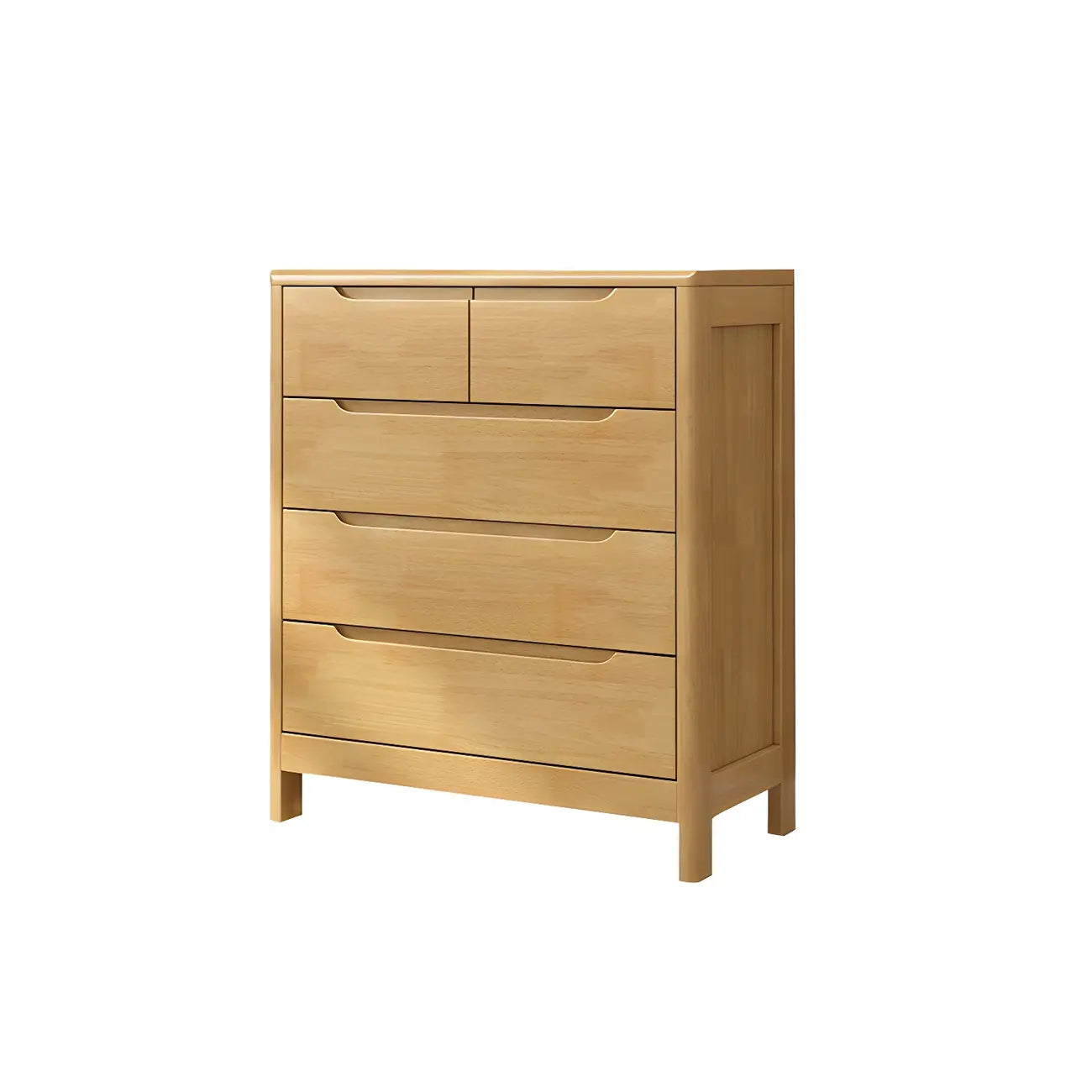 Commodes horizontales en bois d'hévéa naturel à 6 tiroirs