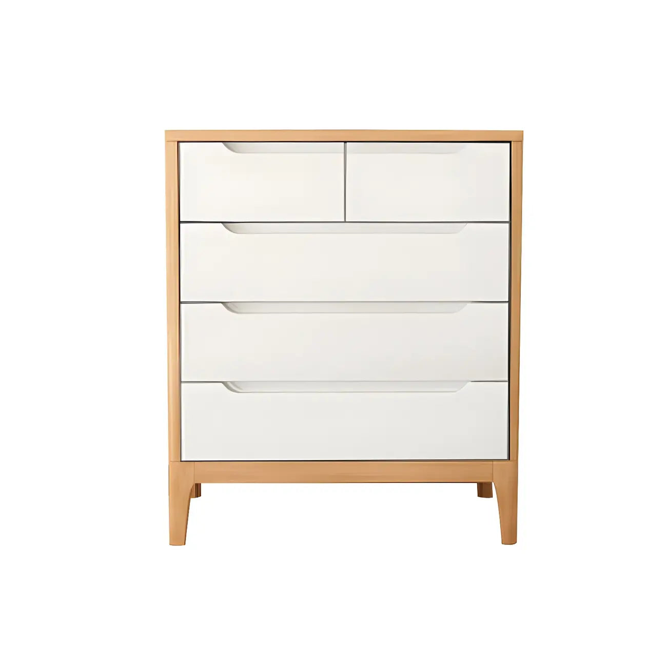Commodes horizontales en bois d'hévéa naturel à 6 tiroirs