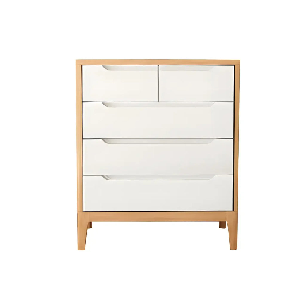 Commodes horizontales en bois d'hévéa naturel à 6 tiroirs