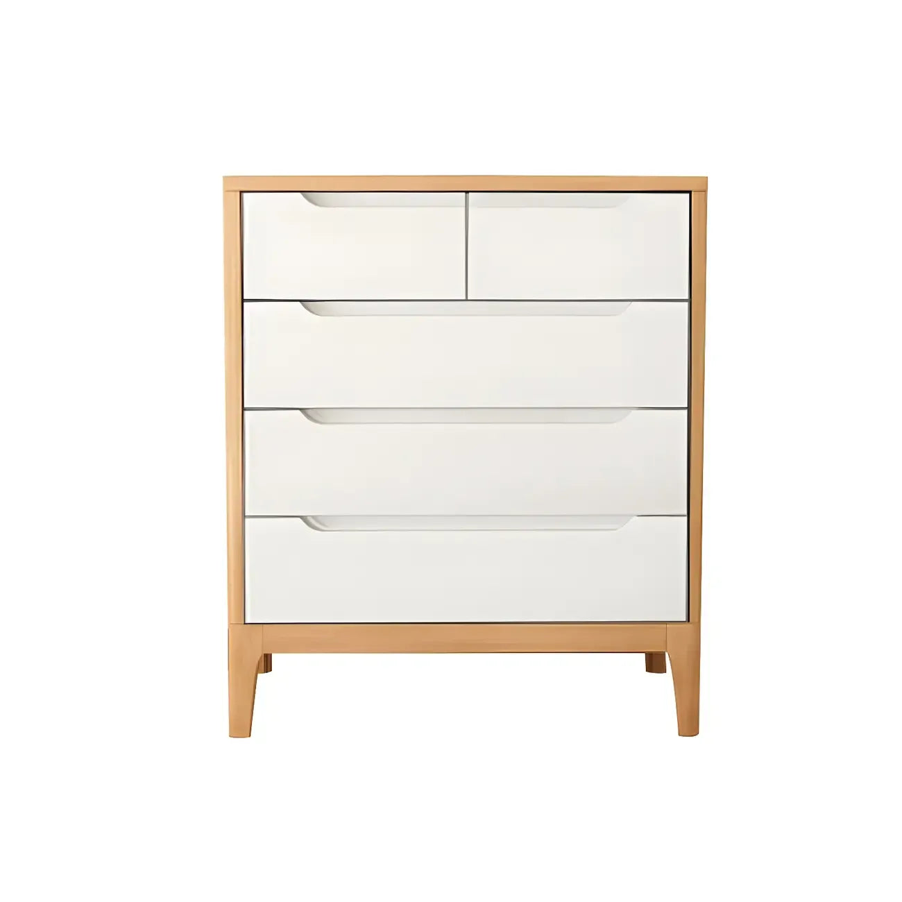 Commodes horizontales en bois d'hévéa naturel à 6 tiroirs