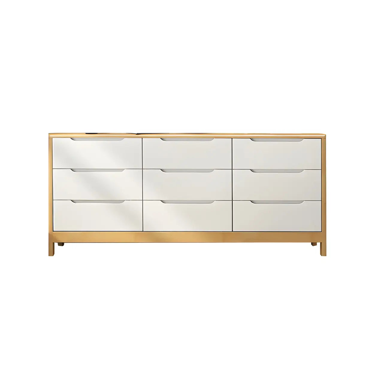 Commodes horizontales en bois d'hévéa naturel à 6 tiroirs