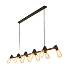 Suspension industrielle noire à plusieurs lumières