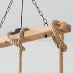 Suspension industrielle à 8 lumières en forme de bouteille de fer avec décoration en corde