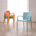 Fauteuil de salle à manger empilable toutes saisons Alissa en résine, lot de 2