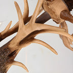 Lustre rustique en résine dorée en forme de bois de cerf