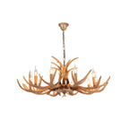 Lustre rustique en résine dorée en forme de bois de cerf