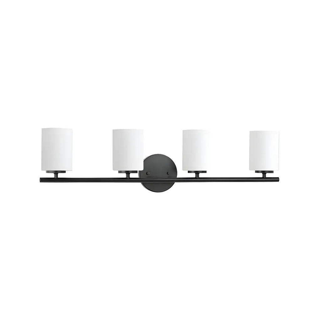 Applique murale cylindrique en métal et verre de style industriel pour salle de bain