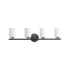 Applique murale cylindrique en métal et verre de style industriel pour salle de bain
