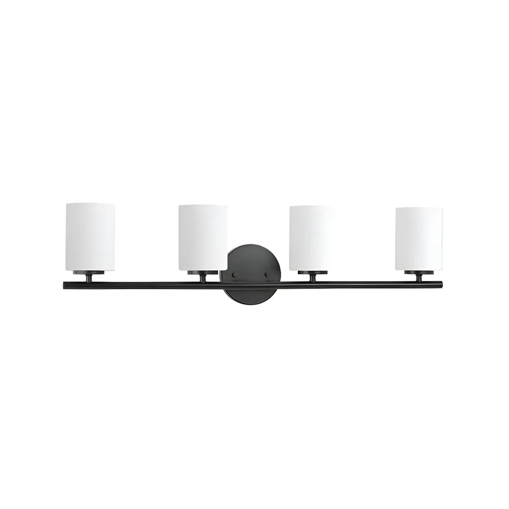 Applique murale cylindrique en métal et verre de style industriel pour salle de bain