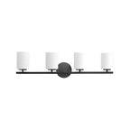Applique murale cylindrique en métal et verre de style industriel pour salle de bain