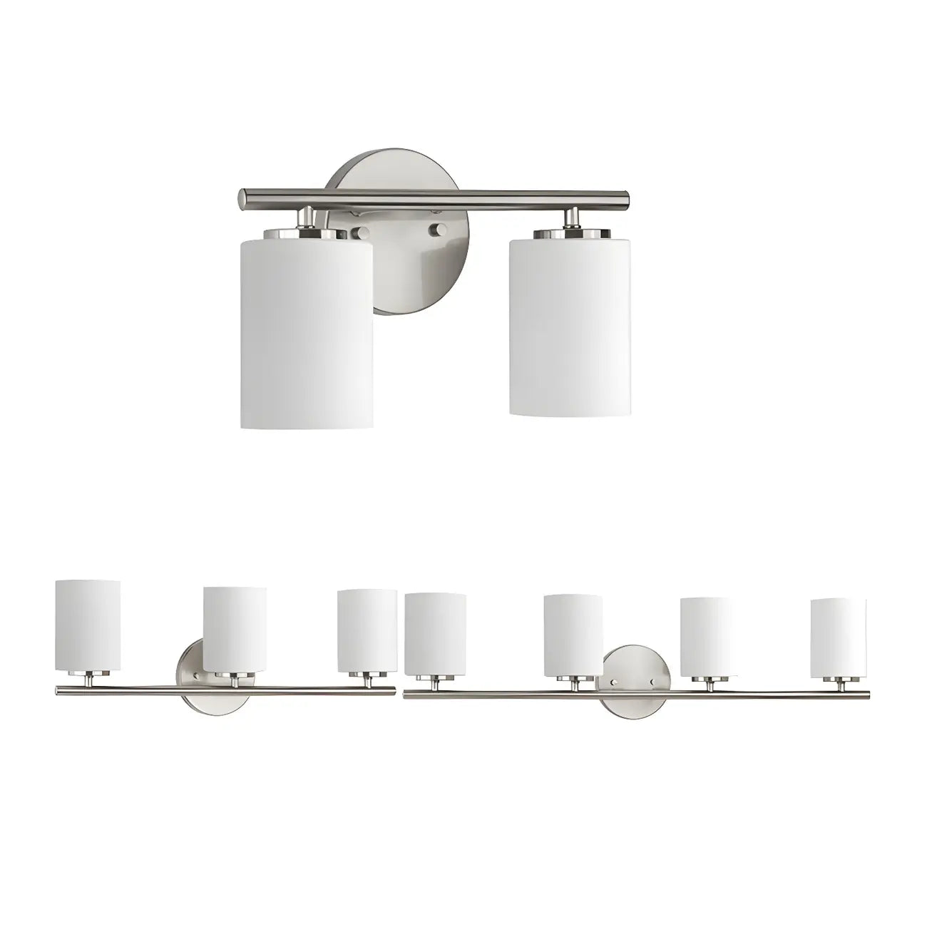 Applique murale cylindrique en métal et verre de style industriel pour salle de bain