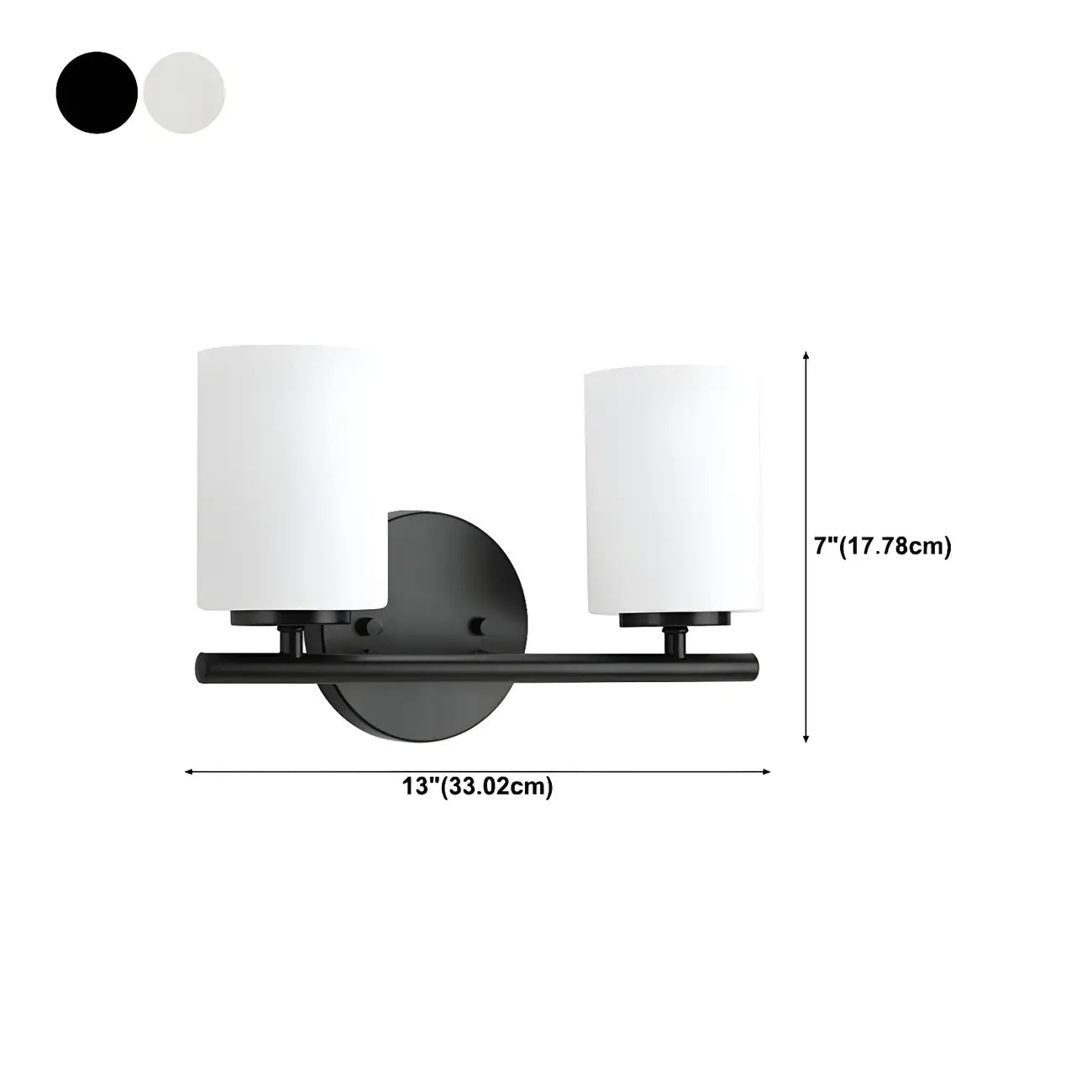 Applique murale cylindrique en métal et verre de style industriel pour salle de bain