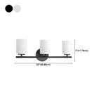 Applique murale cylindrique en métal et verre de style industriel pour salle de bain
