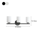 Applique murale cylindrique en métal et verre de style industriel pour salle de bain