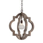 Lustre candélabre classique traditionnel en bois à quatre lobes