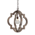 Lustre candélabre classique traditionnel en bois à quatre lobes