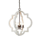 Lustre candélabre classique traditionnel en bois à quatre lobes