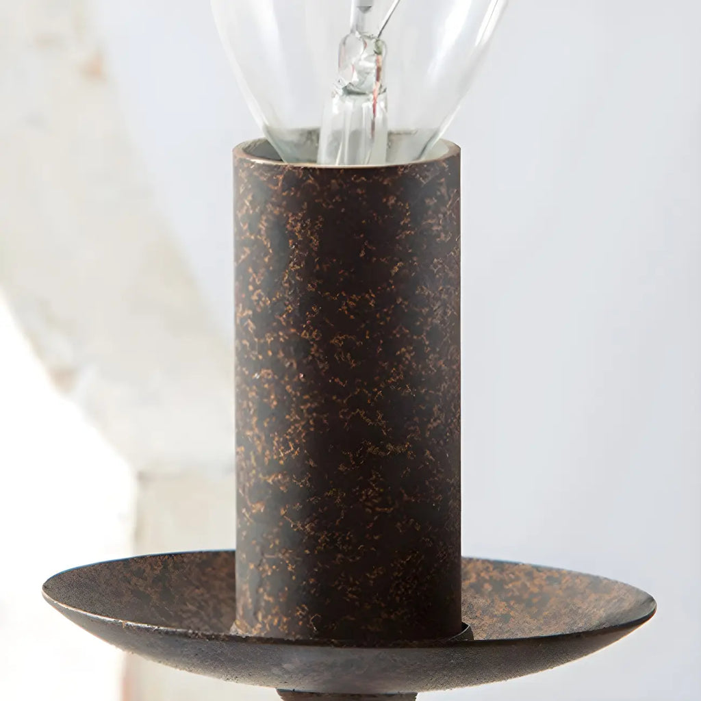 Lustre candélabre classique traditionnel en bois à quatre lobes