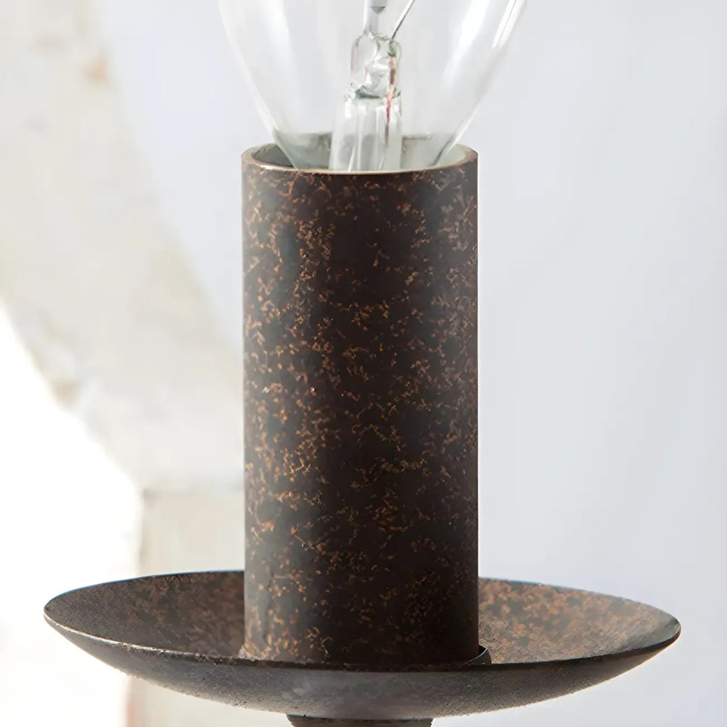Lustre candélabre classique traditionnel en bois à quatre lobes