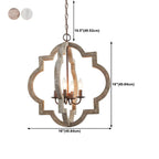 Lustre candélabre classique traditionnel en bois à quatre lobes