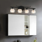 Applique murale moderne en métal noir et verre à motif floral pour salle de bain