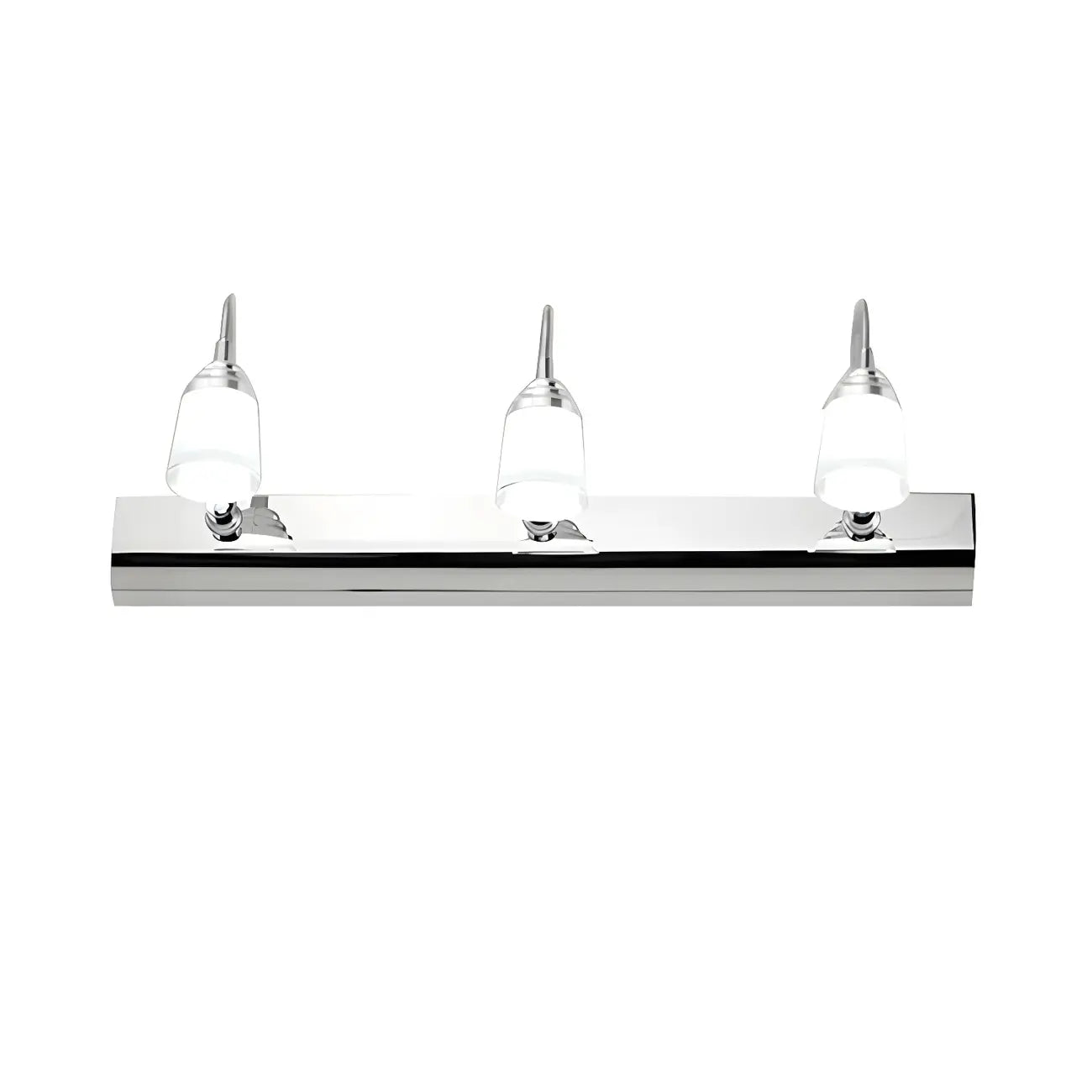 Applique murale moderne chromée à DEL pour salle de bain avec abat-jour blanc
