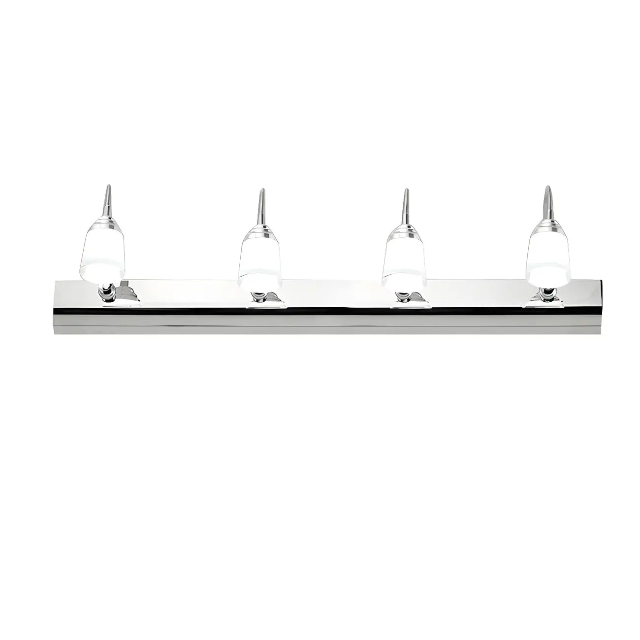 Applique murale moderne chromée à DEL pour salle de bain avec abat-jour blanc