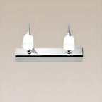 Applique murale moderne chromée à DEL pour salle de bain avec abat-jour blanc