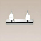 Applique murale moderne chromée à DEL pour salle de bain avec abat-jour blanc