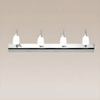 Applique murale moderne chromée à DEL pour salle de bain avec abat-jour blanc