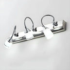 Applique murale moderne chromée à DEL pour salle de bain avec abat-jour blanc