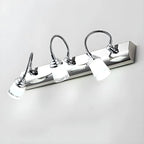 Applique murale moderne chromée à DEL pour salle de bain avec abat-jour blanc