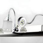 Applique murale moderne chromée à DEL pour salle de bain avec abat-jour blanc