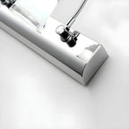 Applique murale moderne chromée à DEL pour salle de bain avec abat-jour blanc