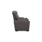 Signature Design by Ashley HyllMont – Causeuse inclinable électrique grise avec console – 71,75 po L x 39 po P x 44 po H